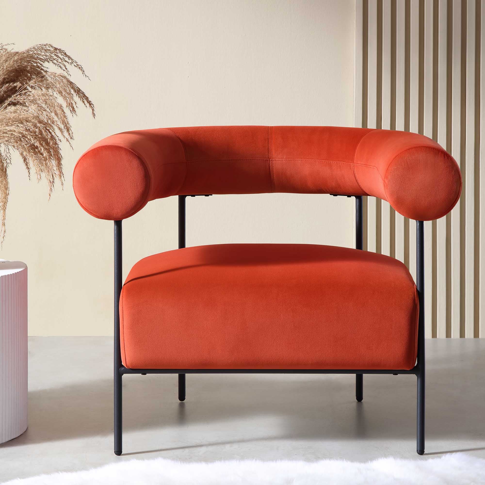 fulbourn rust ochre velvet armchair fulbourn rust ochre velvet armchair
