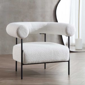 fulbourn white boucle armchair