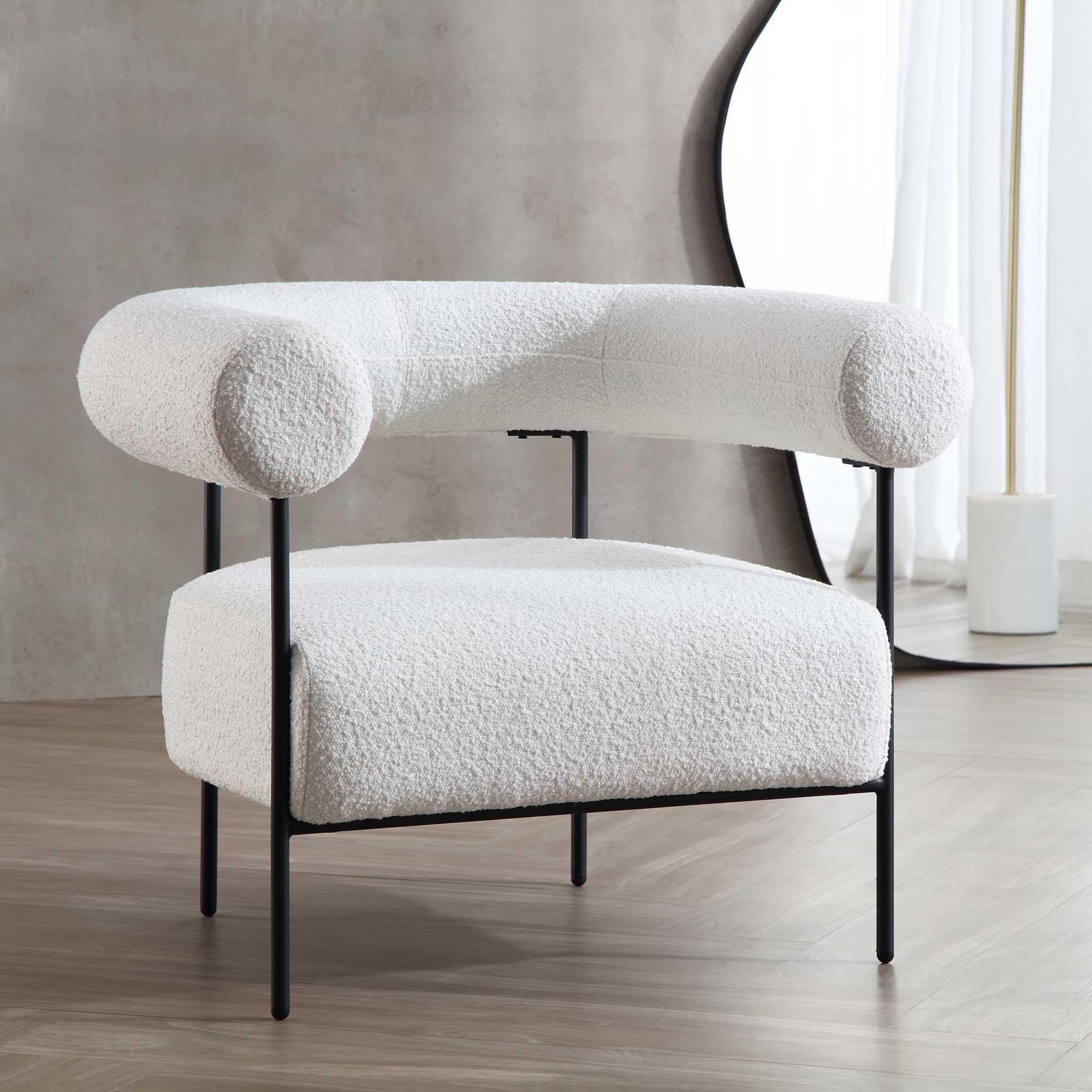 fulbourn white boucle armchair fulbourn white boucle armchair