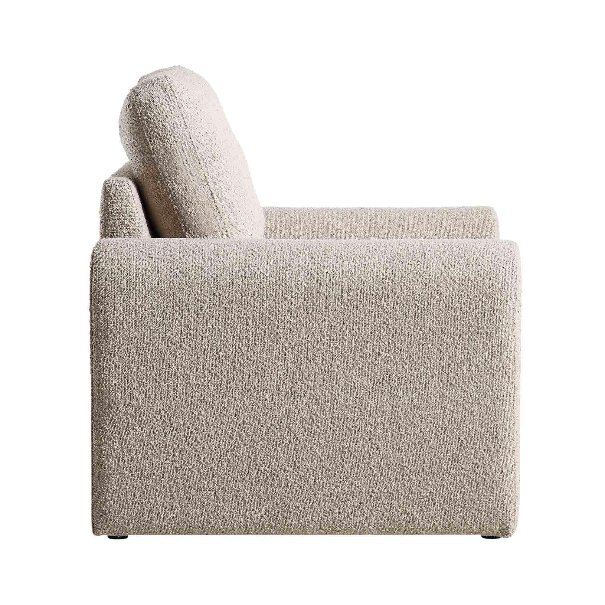 hampstead taupe boucle curved armchair hampstead taupe boucle curved armchair