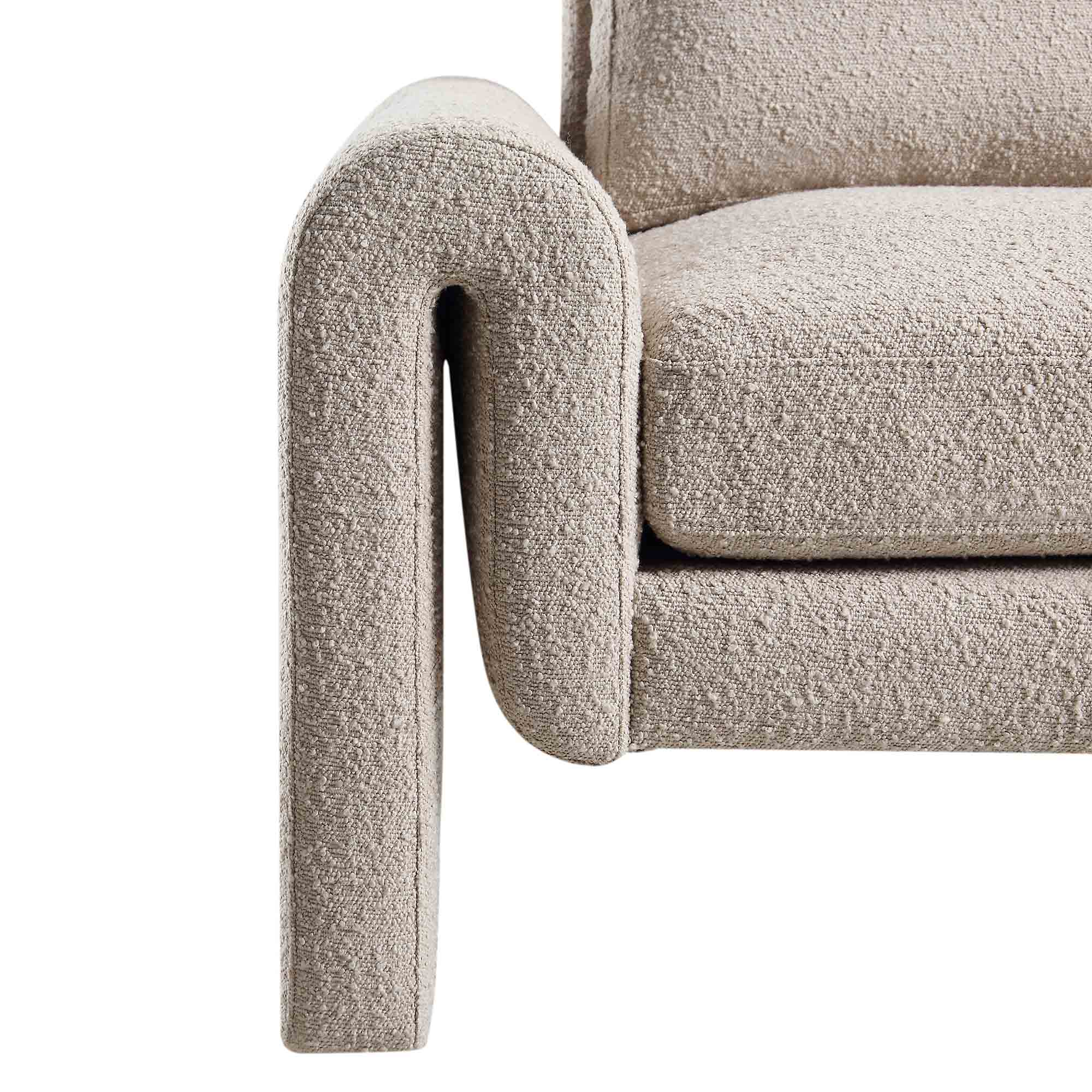 hampstead taupe boucle curved armchair hampstead taupe boucle curved armchair