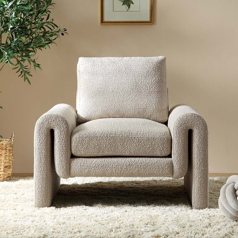 hampstead taupe boucle curved armchair hampstead taupe boucle curved armchair