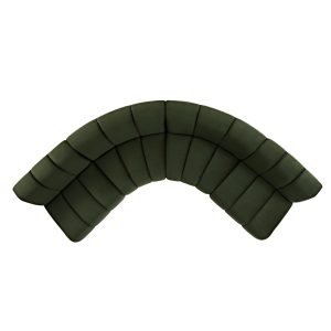 granvia moss green velvet sectional sofa, 4 seater large corner sofa