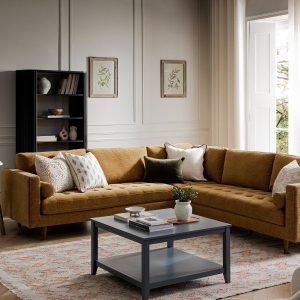 henrietta 5+seater corner sofa, spiced honey chenille