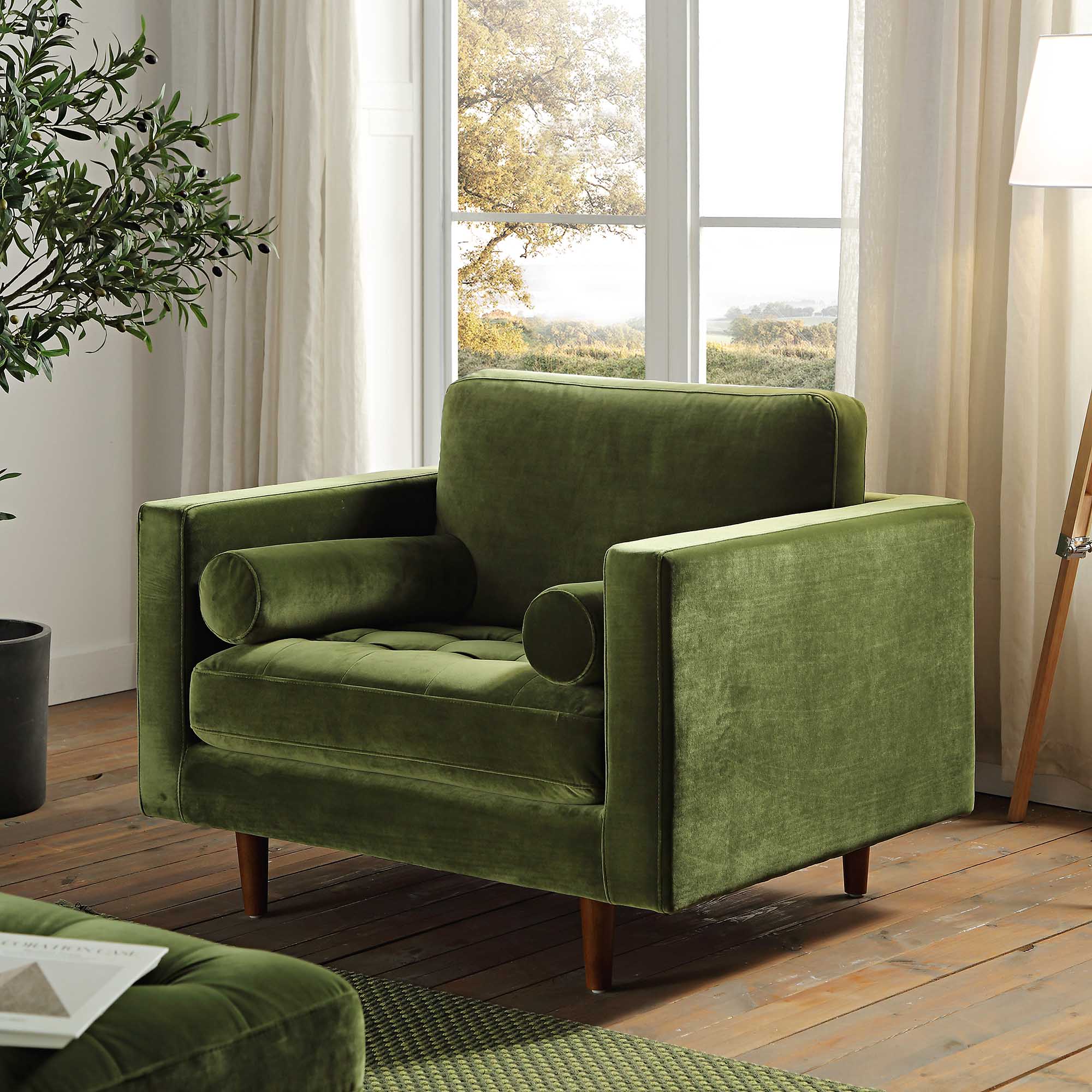 henrietta armchair, moss green velvet henrietta armchair, moss green velvet