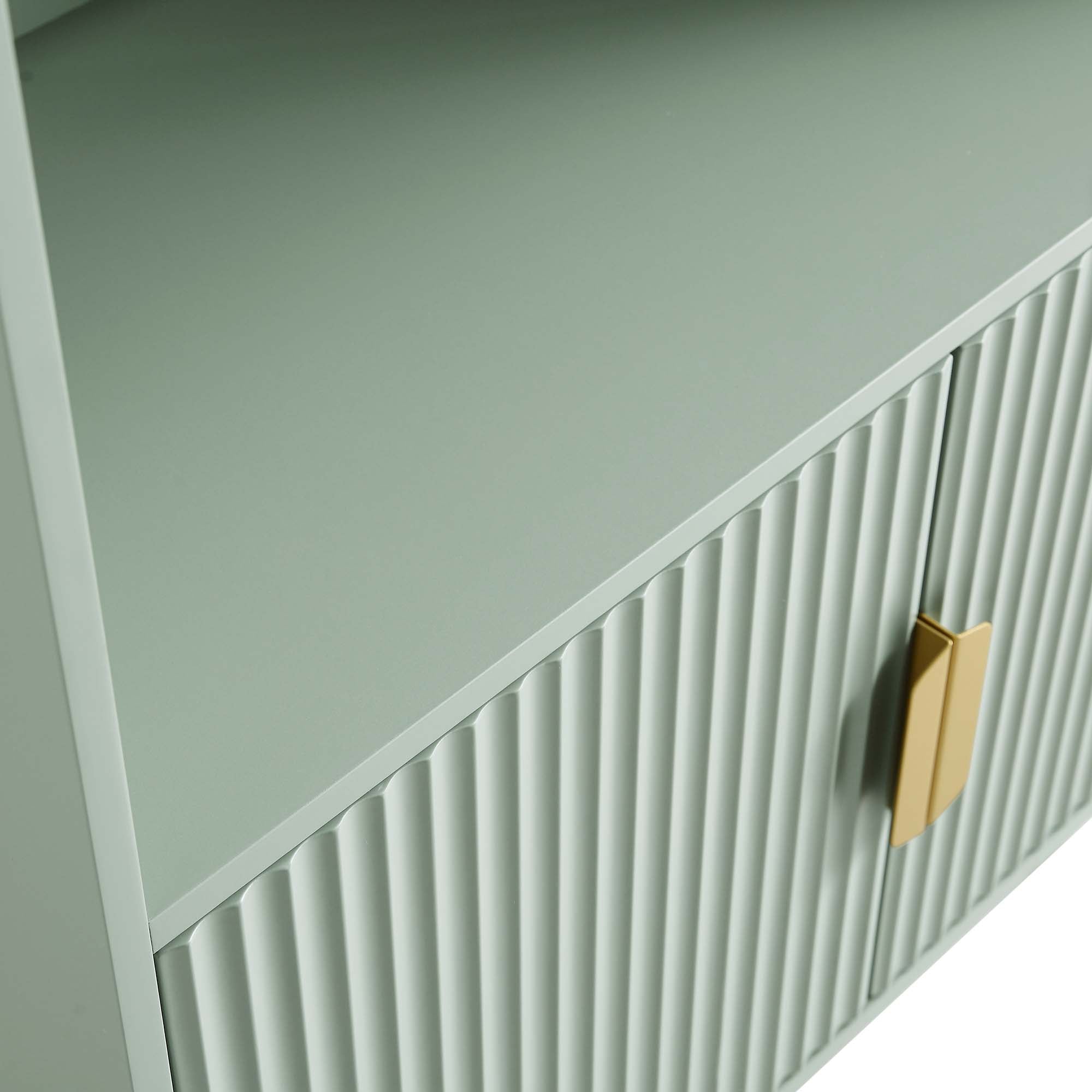 richmond ridged tall bookcase with doors, matte sage green richmond ridged tall bookcase with doors, matte sage green