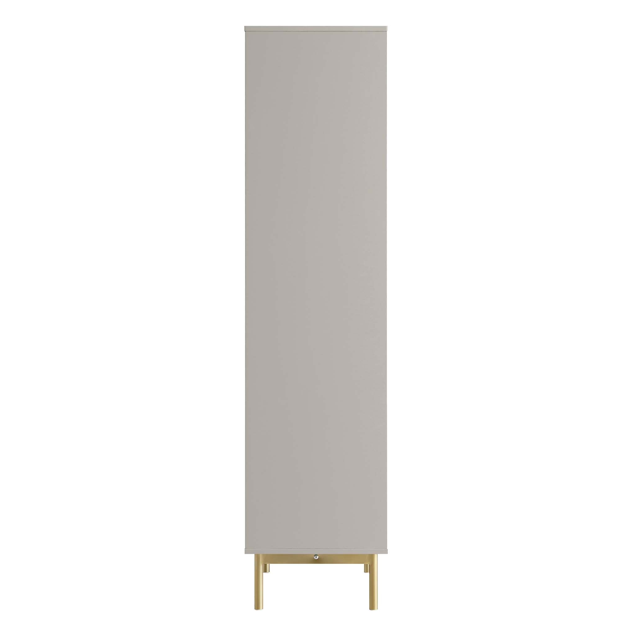 richmond ridged tall bookcase with doors, matte taupe richmond ridged tall bookcase with doors, matte taupe