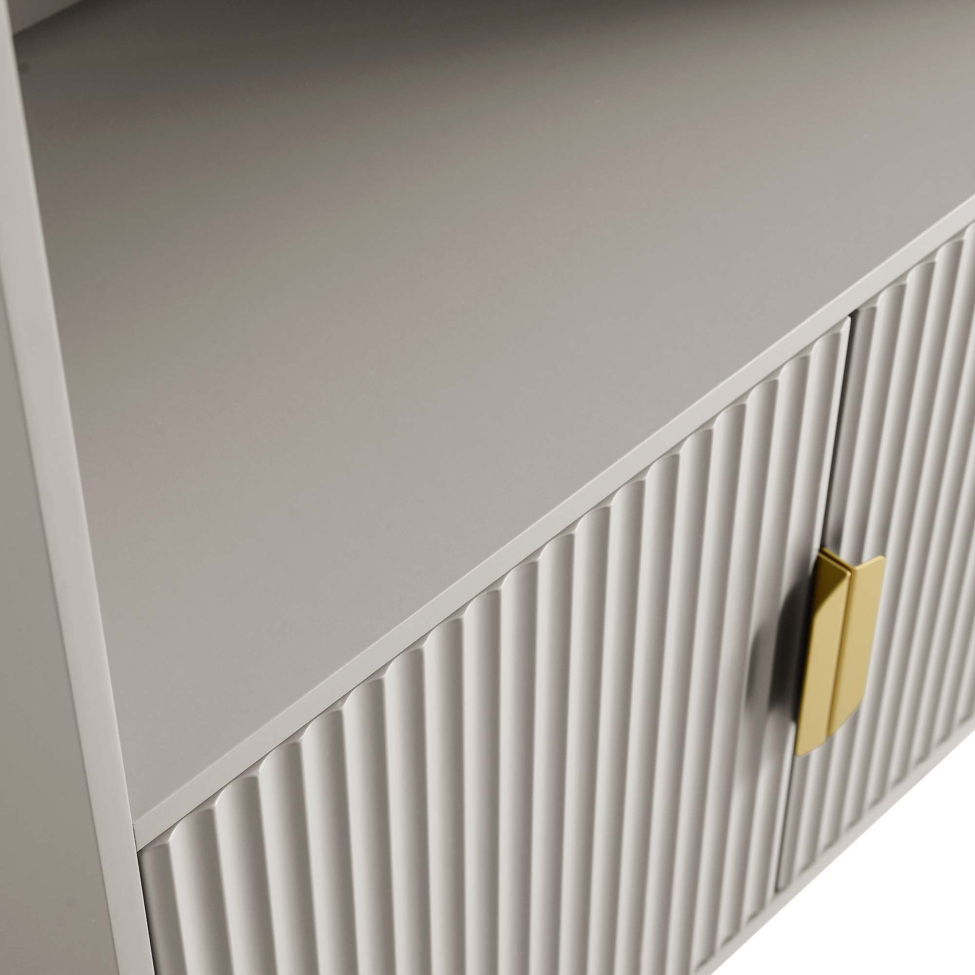 richmond ridged tall bookcase with doors, matte taupe richmond ridged tall bookcase with doors, matte taupe