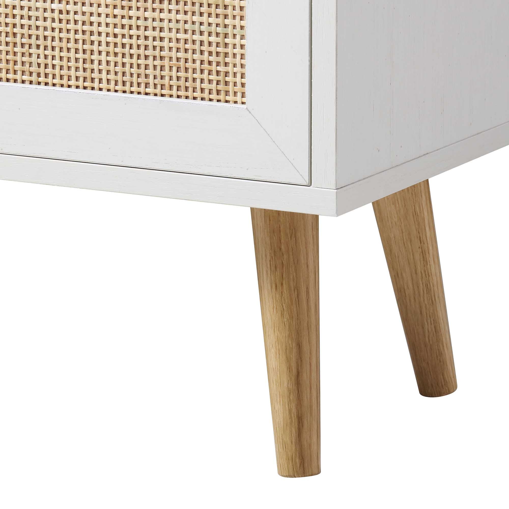 frances woven rattan bookcase with doors, white frances woven rattan bookcase with doors, white