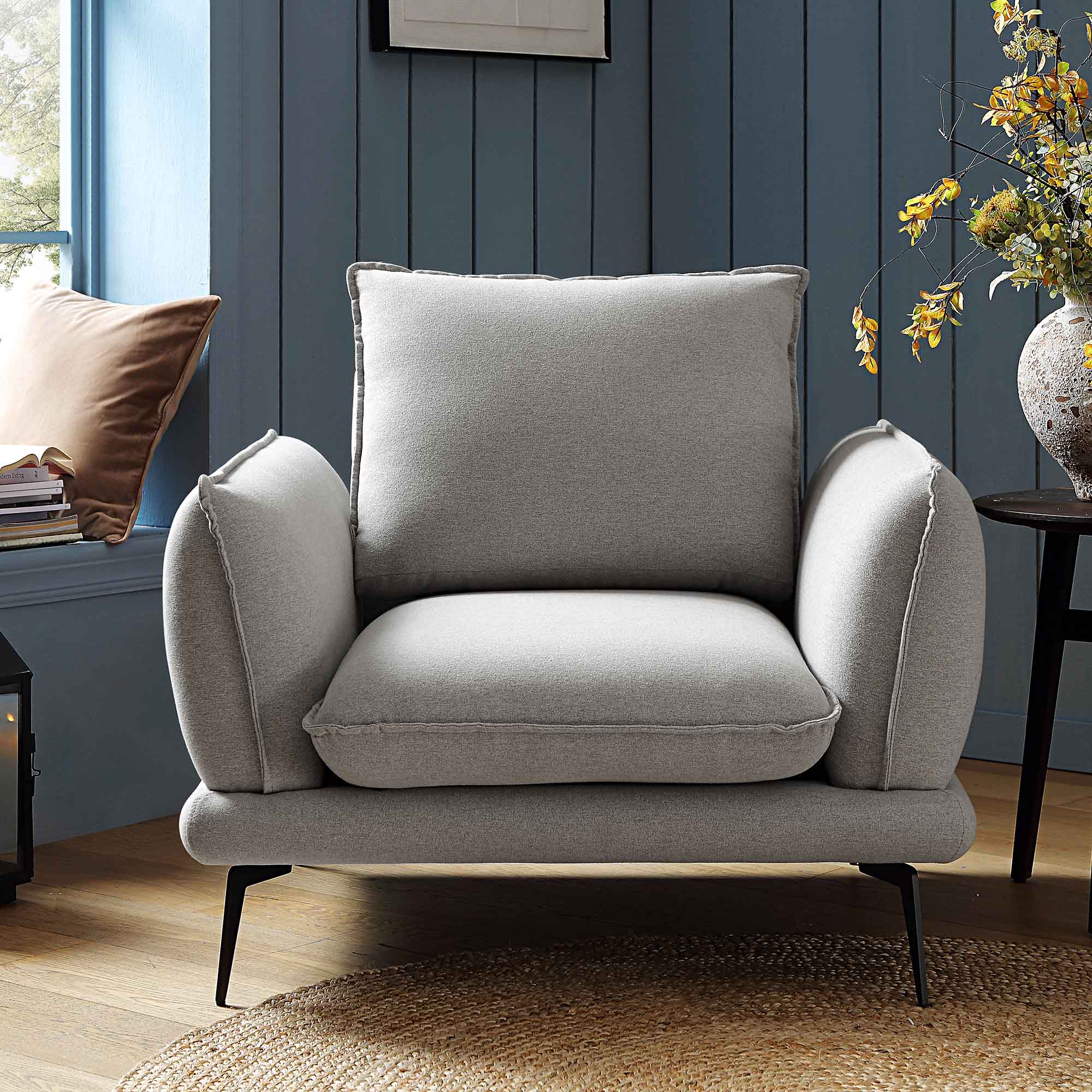obriel gray marl fabric armchair obriel gray marl fabric armchair