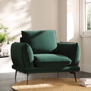 obriel forest green velvet armchair