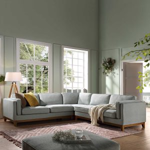 dipley sage woven fabric grande corner sofa