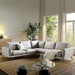 obriel gray marl fabric grande corner sofa