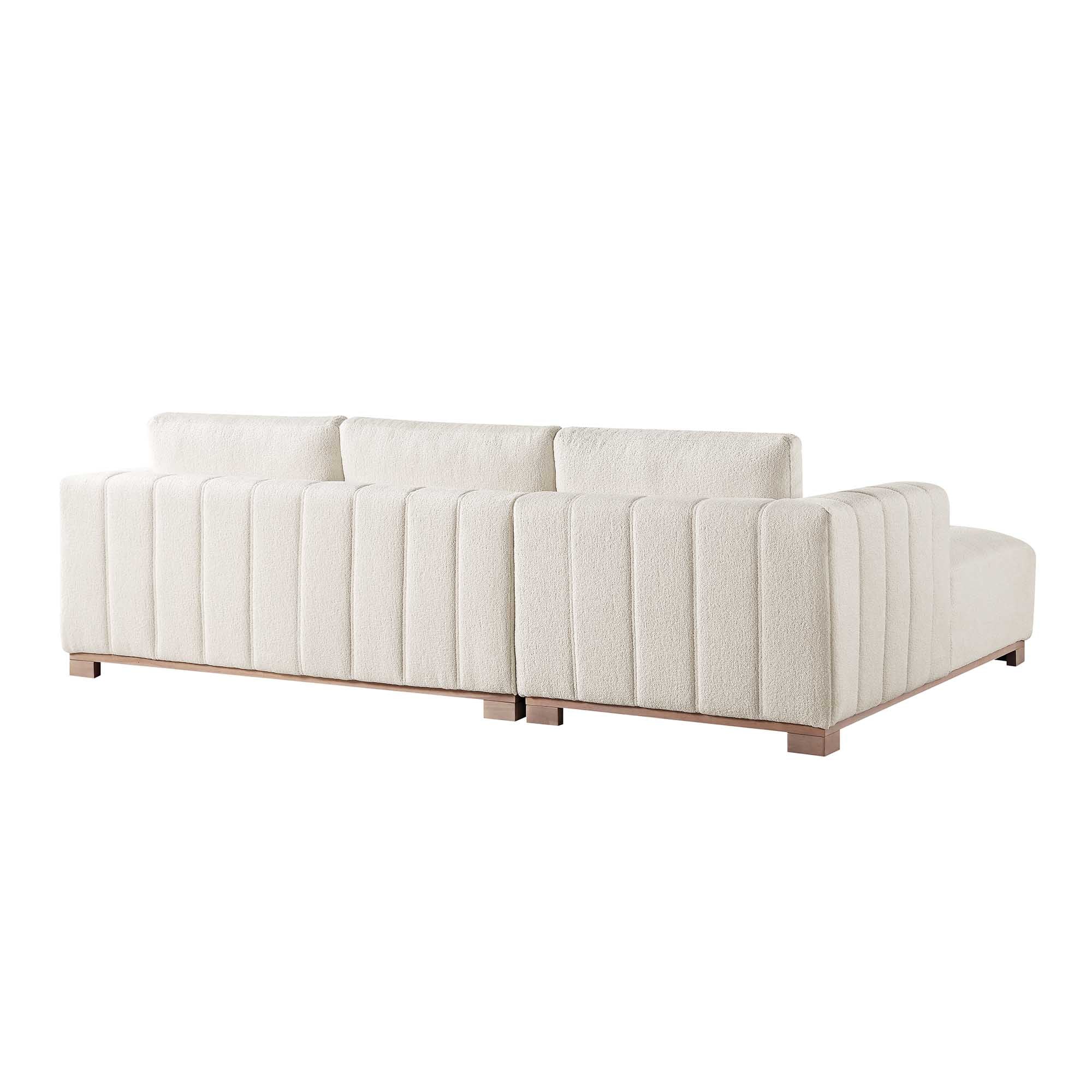 belsize beige boucle sofa with wooden base, large chaise left hand facing belsize beige boucle sofa with wooden base, large chaise left hand facing