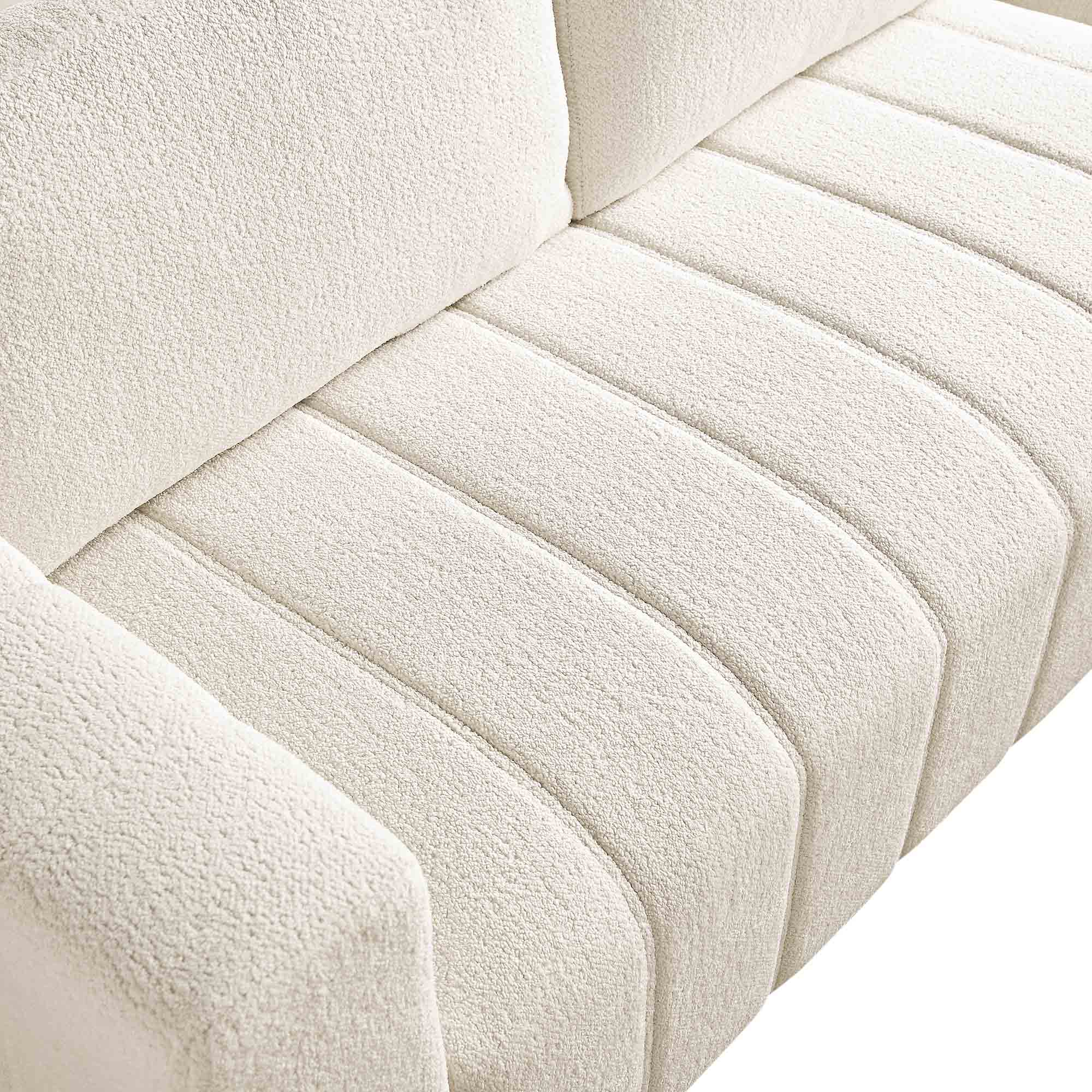 belsize beige boucle sofa with wooden base, large chaise left hand facing belsize beige boucle sofa with wooden base, large chaise left hand facing