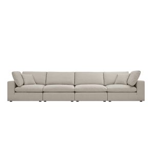 lutyens oatmeal weave fabric sectional sofa, 4 piece