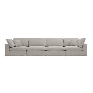 lutyens taupe boucle sectional sofa, 4 piece