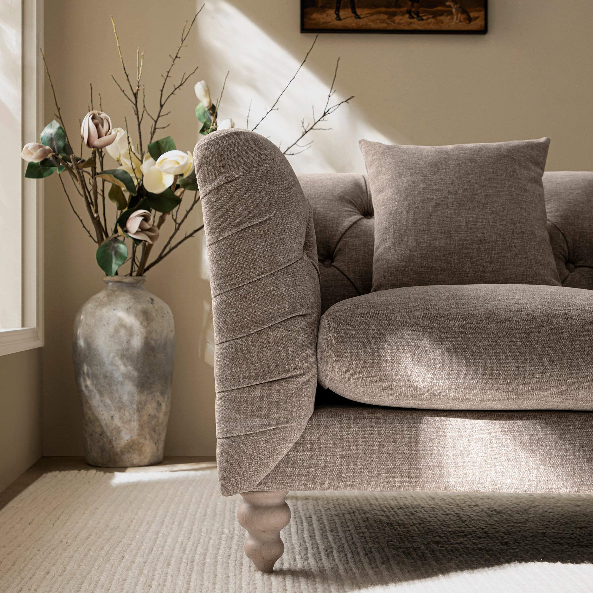 ashby chesterfield armchair, taupe chenille ashby chesterfield armchair, taupe chenille