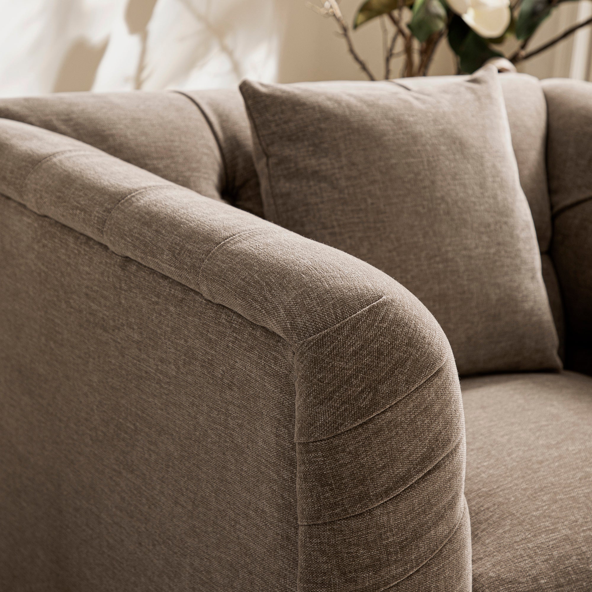 ashby chesterfield armchair, taupe chenille ashby chesterfield armchair, taupe chenille