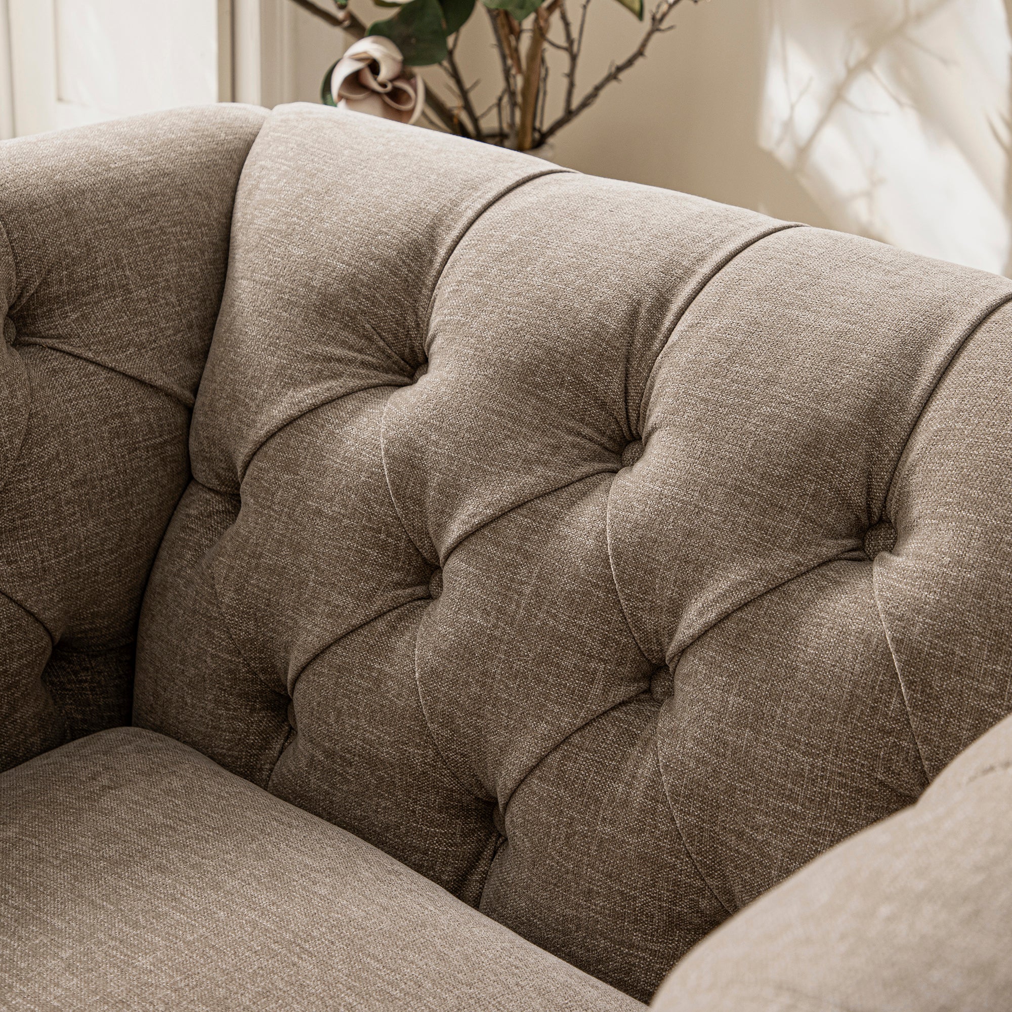 ashby chesterfield armchair, taupe chenille ashby chesterfield armchair, taupe chenille