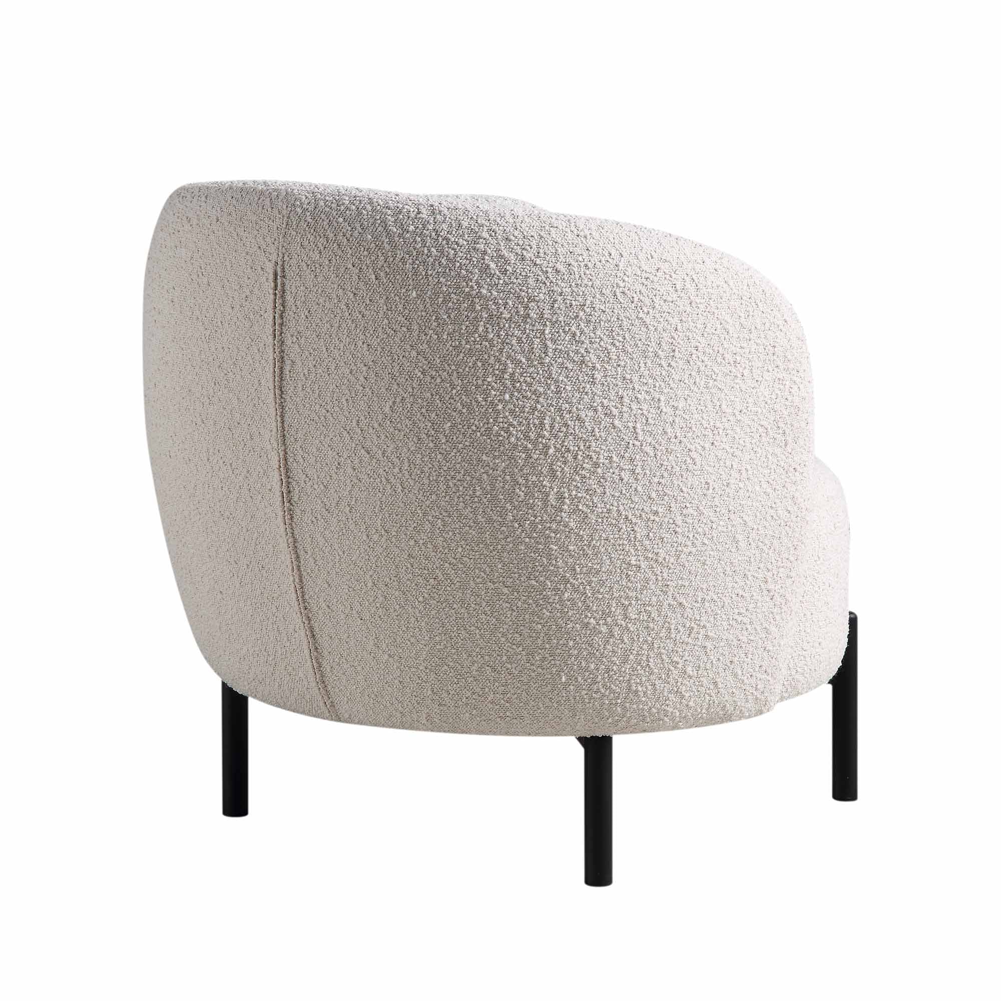 amboise armchair with ball cushion, ecru boucle amboise armchair with ball cushion, ecru boucle